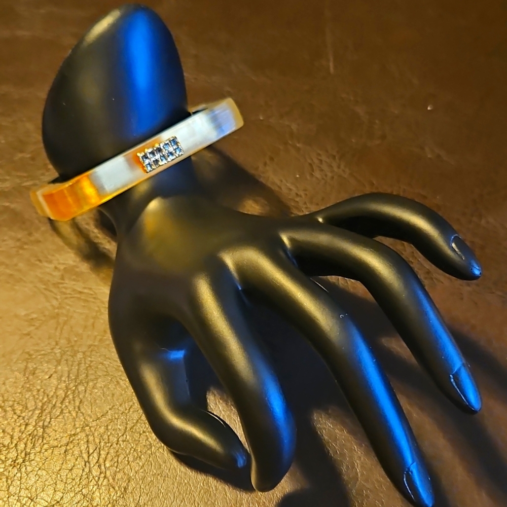 Alexis Bittar Yellow and Black Square Bangle